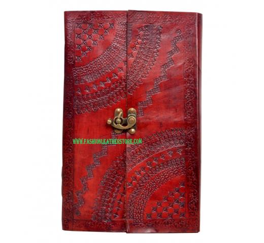 Vintage Handmade Embossed Leather Journal  Notebook  Organizer Day Planner